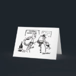 Snowman wine tasting holiday card<br><div class="desc">Snowman enjoys his Christmas wine using his big nose,  by Kipper Williams</div>