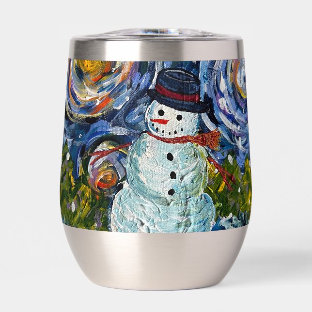 Snowman Wine Tumbler (Front)