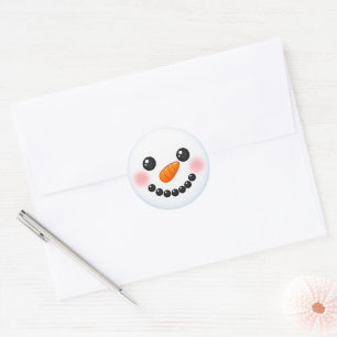 Snowman Winter Christmas Fun Classic Round Sticker