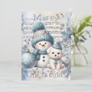 Snowman Winter Christmas Holiday Card