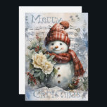Snowman Winter Christmas Holiday Card<br><div class="desc">Snowman Winter Christmas</div>