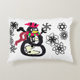 Snowman winter decorative cushion