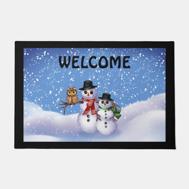 Snowman Winter Door Mat (Front)