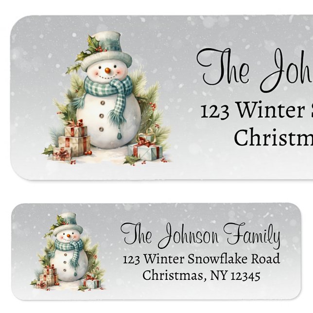 Snowman Winter Holiday Christmas Return Address (Creator Uploaded)