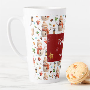 Snowman Winter Holiday - Merry Christmas Latte Mug