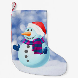 Snowman Winter Merry Christmas Snow Small Christmas Stocking