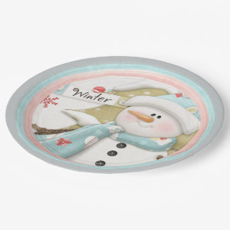 Snowman Winter Paper Plate Party Supplies