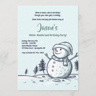 Snowman Winter Party Invitation