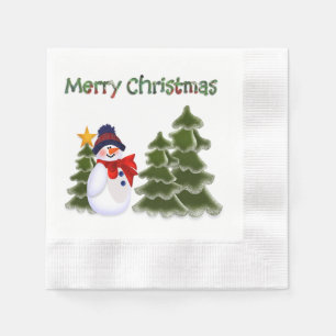 Snowman Winter Scene Napkins
