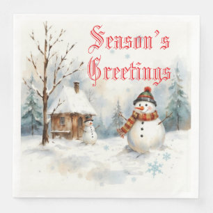 Snowman Winter-Themed  Napkin