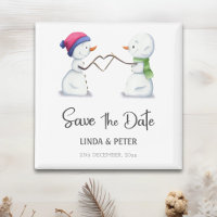 Snowman Winter Wedding Save the Date