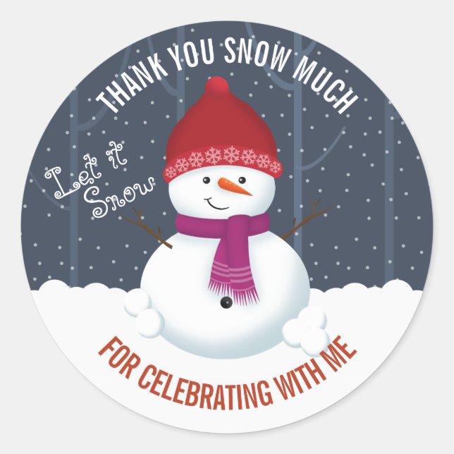 Snowman Winter Wonderland Classic Round Sticker (Front)