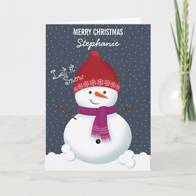 Snowman Winter Wonderland Holiday Card (Front)