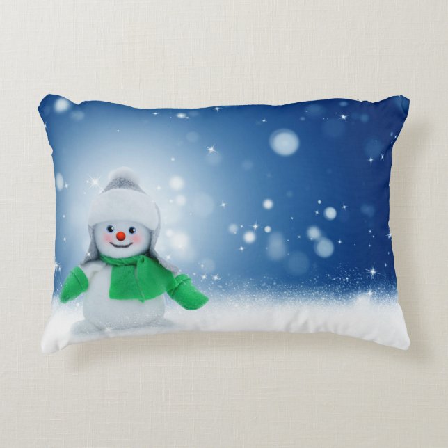 Snowman Wishes Decorative Cushion (Front)