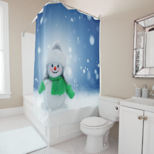 Snowman Wishes Shower Curtain