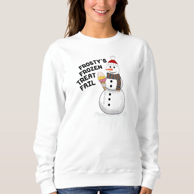 Snowman with a Melting Ice Cream Sweatshirt (Front)