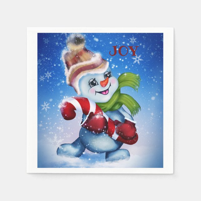 Snowman with a scarf napkin (Front)