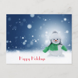 Snowman with a scarf postcard