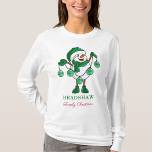 Snowman with Baubles Family Christmas Matching T-Shirt