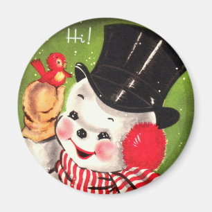 Snowman with Bird Magnet