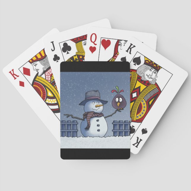 Snowman with Bird Playing Cards (Back)