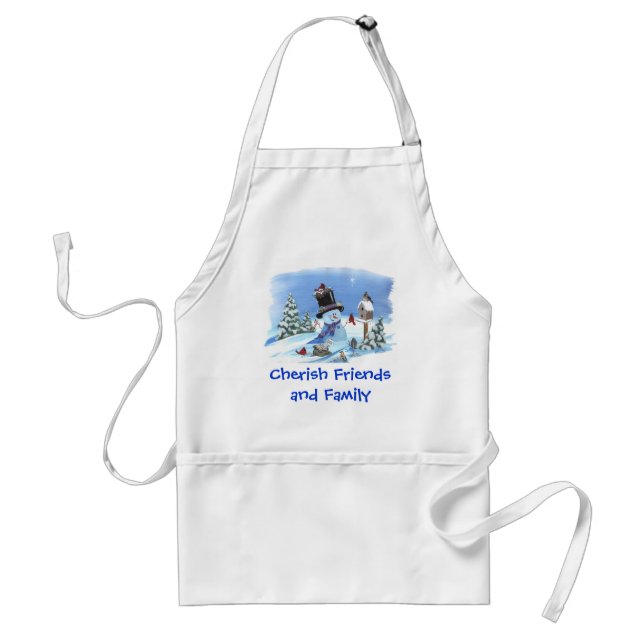 Snowman with Birds Standard Apron (Front)