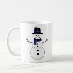 Snowman with Blue Scarf and Matching Hat Coffee Mug