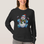 Snowman with Carrot Nose Scarf Winter Christmas 3 T-Shirt<br><div class="desc">Snowman with Carrot Nose Scarf Winter Christmas 3</div>