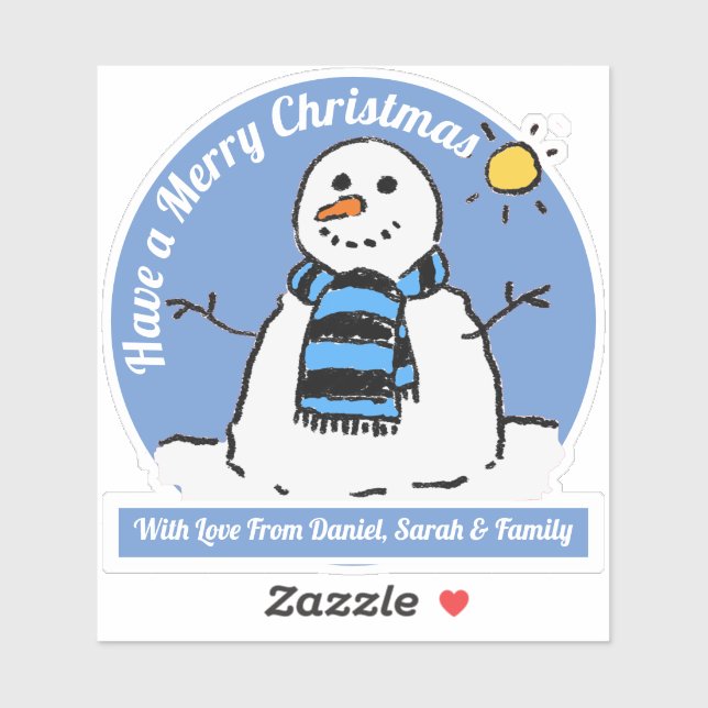 Snowman with Christmas Message! (Sheet)