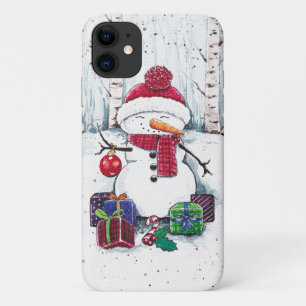 Snowman With Gifts In Watercolor Case-Mate iPhone Case