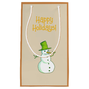 Snowman with green hat Gift Bag