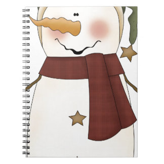 Snowman with green hat spiral notebook