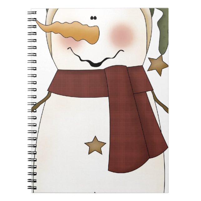 Snowman with green hat spiral notebook (Front)