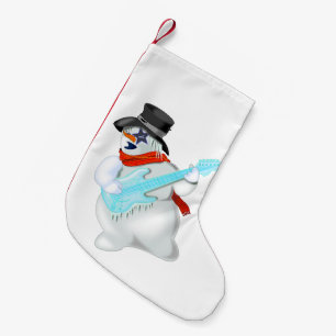 Snowman with Guitar Funny Christmas Stocking