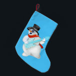 Snowman with Guitar Funny Christmas Stocking<br><div class="desc">Funny Christmas Stockings Snowman with Guitar - Customisable - or Choose / add your favourite background colours / text ! MIGNED Painting Design</div>
