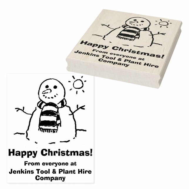 Snowman with Happy Christmas Message! Rubber Stamp (Creator Uploaded)