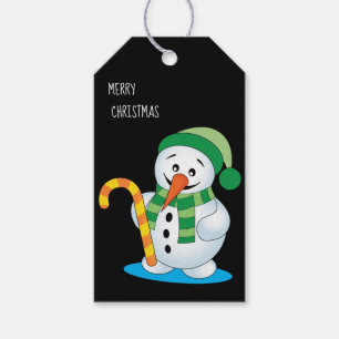 Snowman with Hat Personalised Christmas Gift Tag