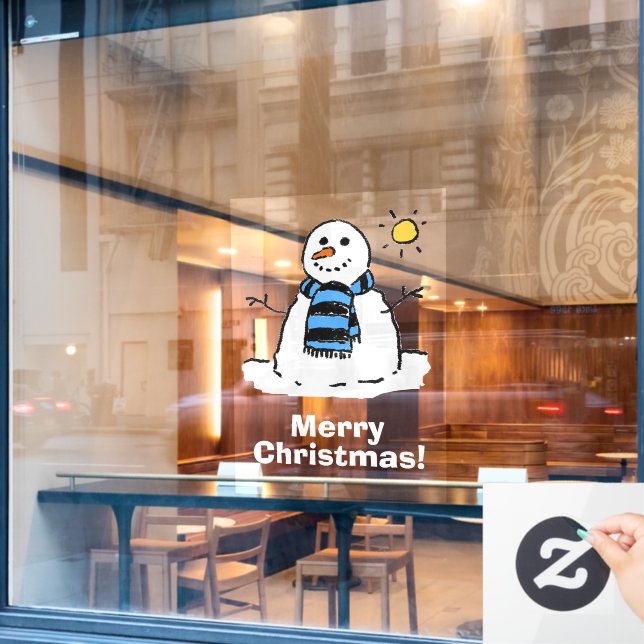 Snowman with Merry Christmas (Cafe Window)