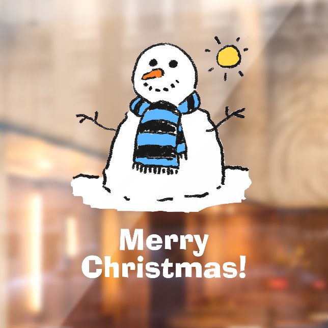 Snowman with Merry Christmas Window Cling (Sheet 2)