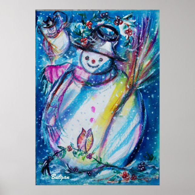 SNOWMAN WITH OWL POSTER (Front)
