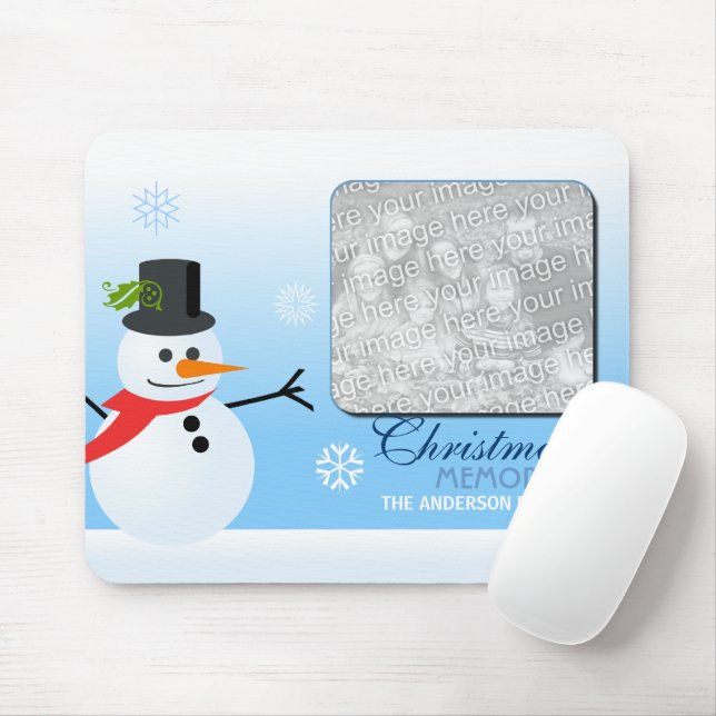 Snowman (with photo) mouse pad (With Mouse)