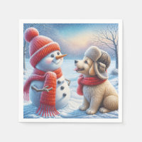 Snowman With Puppy