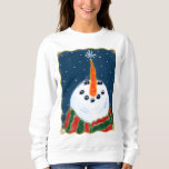 Snowman with Snowflake Christmas Art to Wear Sweatshirt<br><div class="desc">My funky painting of a snowman with a snowflake on his carrot nose makes this comfy sweatshirt a work of Christmas art to wear!</div>