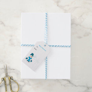 Snowman with Snowflakes Gift Tags