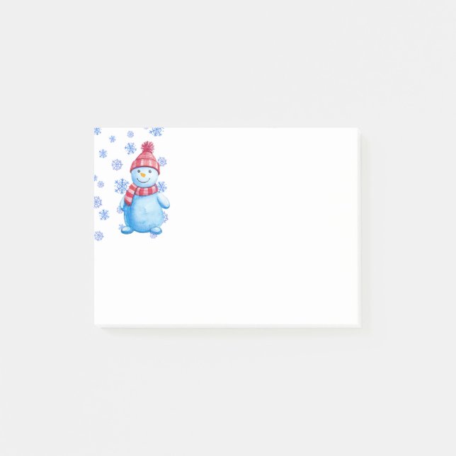 Snowman with Snowflakes Post-it Notes (Front)