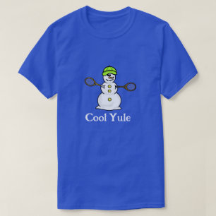 Snowman with Tennis Rackets Christmas T-Shirt