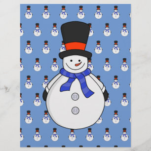 Snowman with top hat custom letterhead