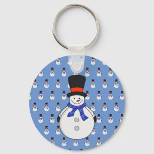 Snowman with top hat key ring