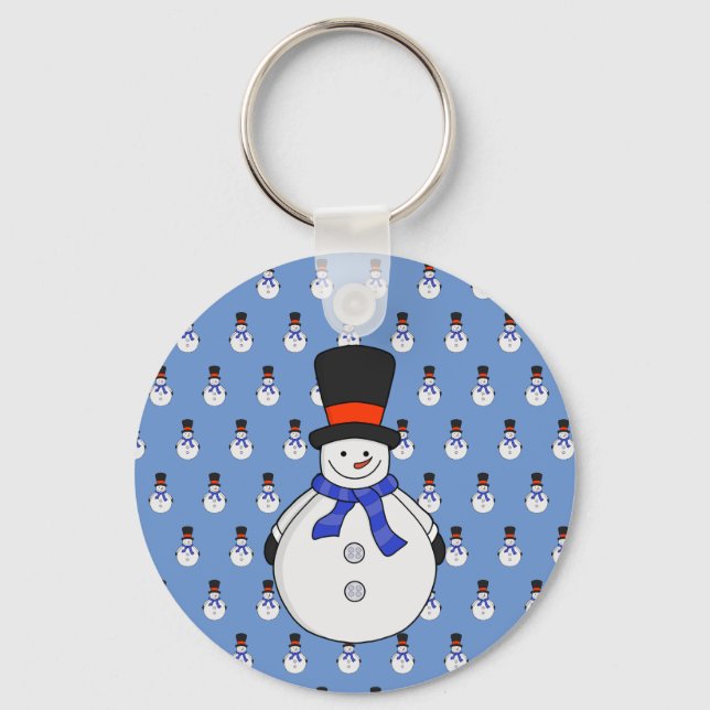 Snowman with top hat key ring (Front)
