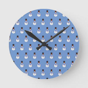 Snowman with top hat round clock